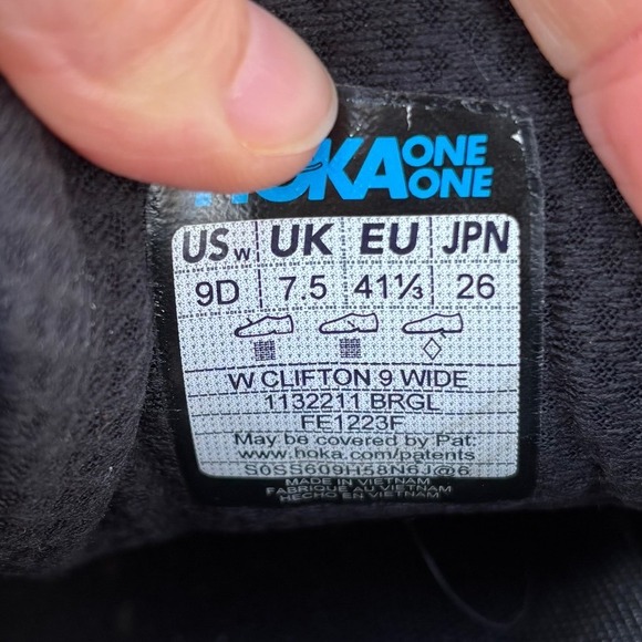 HOKA Clifton 9 Running Shoes Women's Size 9 Black Rose Gold Comfort Low Sneakers - Picture 8 of 11